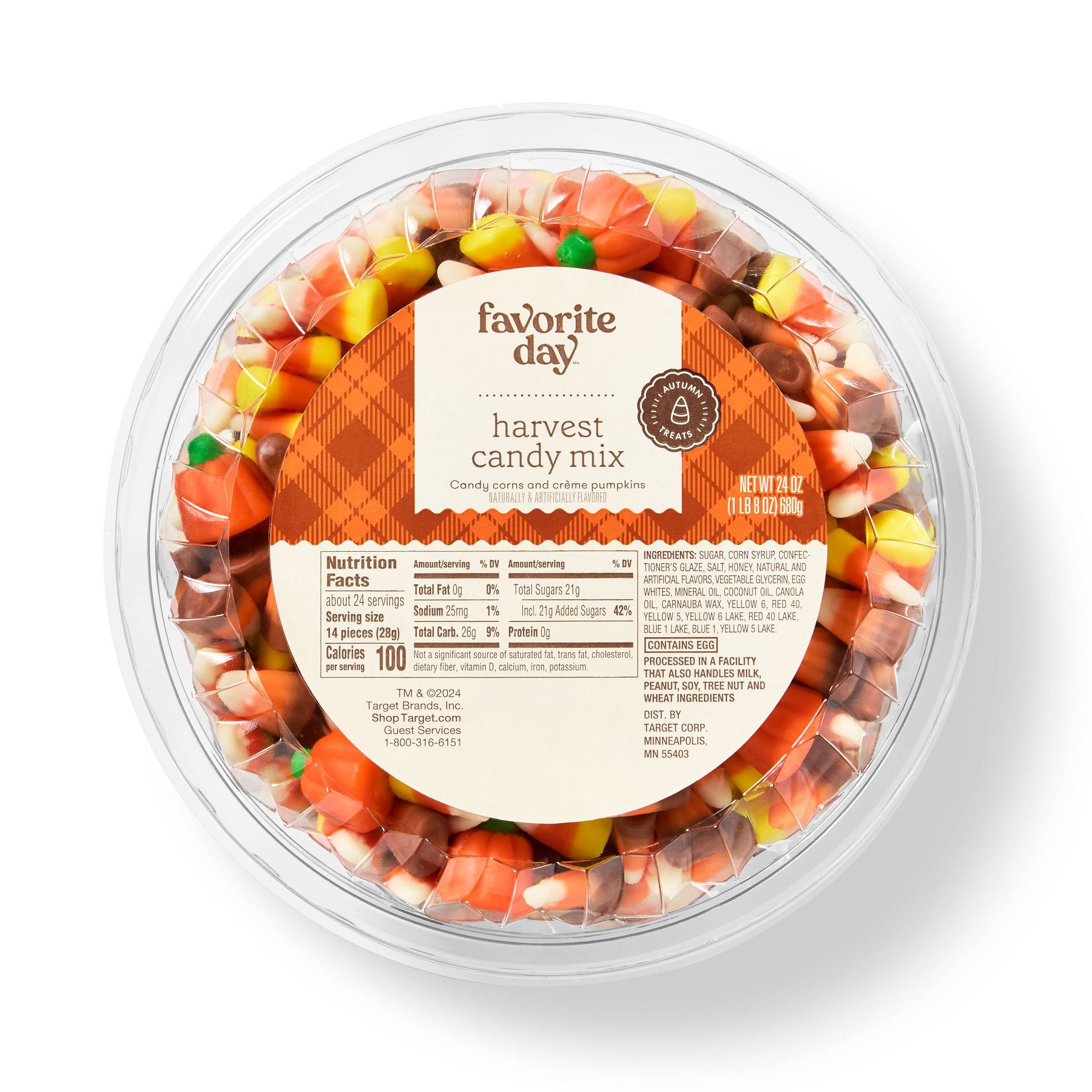Fall Harvest Candy Mix Tub Halloween Candy - 24oz - Favorite Day™