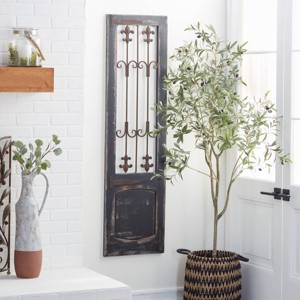 Traditional Metal Scroll Distressed Door Inspired Wall Decor: Rustic Iron - Olivia & May - 1 of 4
