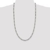 Black Bow Jewelry Men's 5.25mm Sterling Silver, Solid Figaro Chain Necklace - 2 of 4