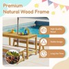 Karl Home Kids Wood Rectangle Outdoor Picnic Table and Bench with Umbrella and Cushion - 3 of 4