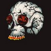 Men's Design By Humans Halloween Skull By LVBArt T-Shirt - 2 of 4
