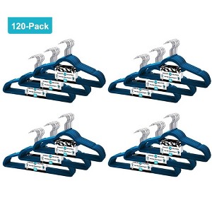 J&V Textiles 120 Pack - Premium Velvet Non-Slip Hanger with 360 Degree Rotatable Hook - 1 of 4