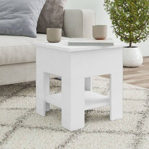 vidaXL Coffee Table White 15.7 in.x15.7 in.x16.5 in. Engineered Wood - 1 of 4