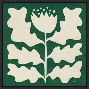 Amanti Art Delighted Floral I Emerald by Moira Hershey Canvas Wall Art Print Framed 22 x 22-in. - 1 of 4