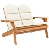 Garden Bench Natural Wood and Cream White - 2 of 4