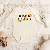 The Juniper Shop SmileyWorld Need Space Long Sleeve Bodysuit - NB - Natural - 3 of 4