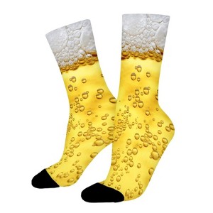 Alcohol Beer Women Printed Crew Socks Funny Funky Socks Soft Polyester Novelty Gifts for Artists Men - 1 of 1