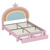 NicBex Twin/Full Upholstered Bed Frame with Rainbow Design Headboard for Kids,Velvet Princess Platform Bed with Storage Drawer,No Box Spring Needed - 3 of 4