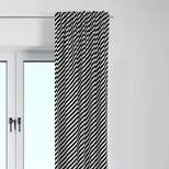 Bacati - Love Black Warp Stripes Cotton Printed Single Window Curtain Panel