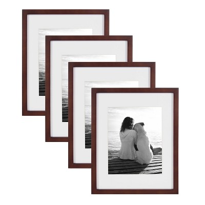 Walnut Brown 11x14 Classic Wood Picture Frame for Tabletop or Wall Display