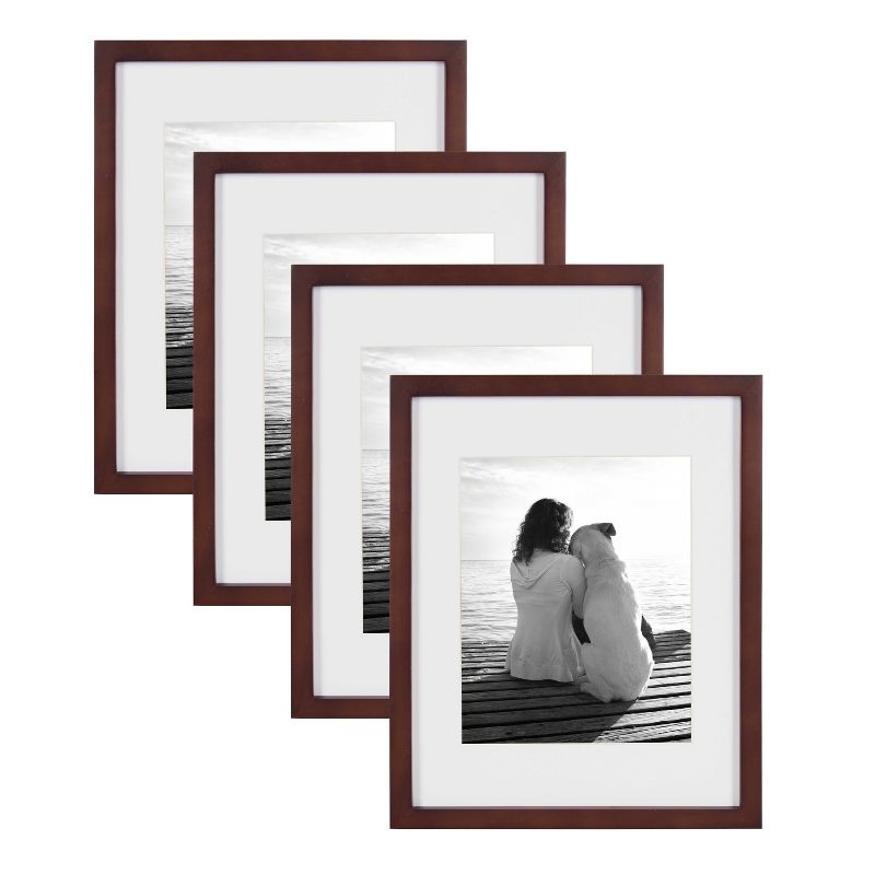 DesignOvation Gallery 11x14 matted to 8x10 Wood Picture Frame, Set of 4, 1 of 9