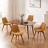 Art Leon Mid-century Modern Faux Leather Swivel Dining Chair, Set of 2 - 3 of 4