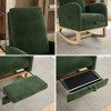 Hrinhom Modern Rocking Chair for Nursery,Boucle Accent Armchair With Retractable Footrest - 2 of 4