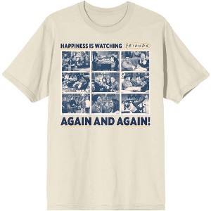 Friends Happiness is Watching Friends Again Natural T-Shirt - 1 of 2
