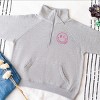 S.W.Smiley Embroidered Smiley Face Outline - Women's Quarter Zip Fleece Graphic Sweatshirt - 2 of 4