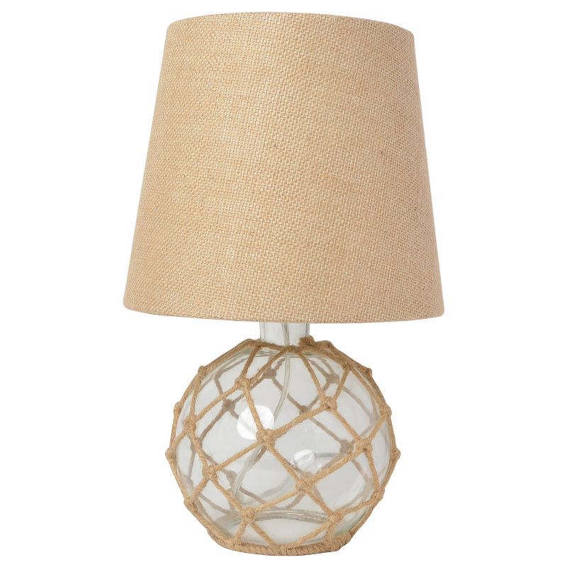 Buoy Rope Nautical Netted Coastal Ocean Sea Glass Table Lamp Clear - Elegant Designs, 1 of 9