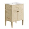 Modway Elysian 24" Wood Bathroom Vanity in White Burl with Ceramic Sink Basin - 3 of 4