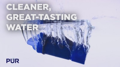 PUR PLUS 11-Cup Blue and White Water Filtration Pitcher