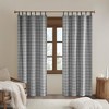 Gracie Mills Brianna Rustic Plaid Faux Leather Tab Top Curtain Panel - 3 of 4