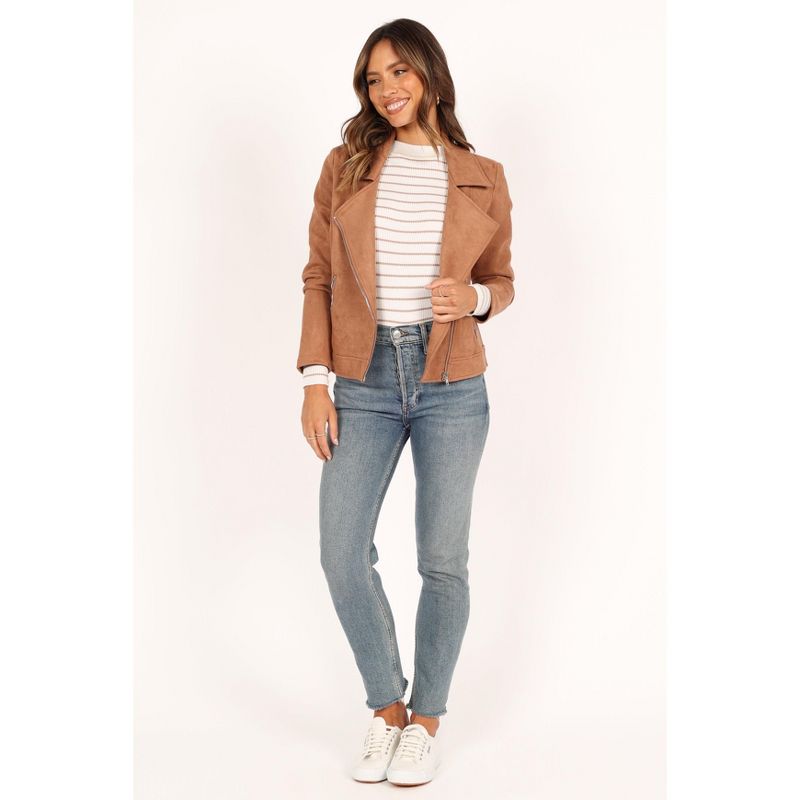 Petal and Pup Womens Spencer Faux Suede Moto Jacket, 3 of 9