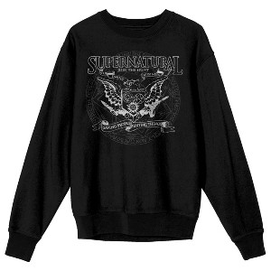 Supernatural Join The Hunt Eagle Crest Crew Neck Long Sleeve Men's Black Sweatshirt - 1 of 3