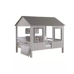 Full Two-Tone House Low Loft Gray - Donco Kids