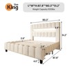 Bed Frame with LED Lights, Upholstered Platform Bed Frame with 51.2" Storage Headboard - 3 of 4