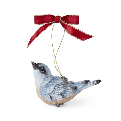 Spode Christmas Tree Nuthatch Ornament, Festive Tree Decoration for Holiday Celebrations with Ribbon Bow for Hanging, Beautiful Seasonal Accent & Classic Home Holiday Décor