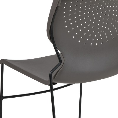 Hercules 661 lb. Capacity Gray Full Back Stacking Metal Chair