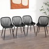 Tangkula Plastic Dining Chair Set of 4 w/ Metal Legs Cutout Backrest Curved Seat - 3 of 4