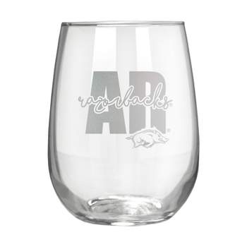 NCAA Arkansas Razorbacks The Vino Stemless 17oz Wine Glass - Clear