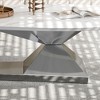 Sapphtopaz Modern Faux Marble Coffee Table with Sintered Stone Tabletop,Oval Coffee Table for Living Room, Living Room Table with Stainless Steel Base - 4 of 4