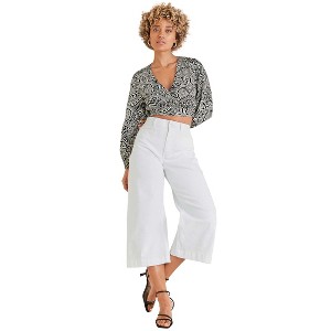 VENUS Womens Linen Long Sleeve Blouse - 1 of 4