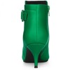 Allegra K Women's Pointy Toe Side Zip Buckle Decor Ankle Boots - 3 of 4