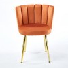 Vynxaria Modern Orange Dining Chair Set of 2 with Golden Iron Legs & Velvet Backrest - 2 of 4