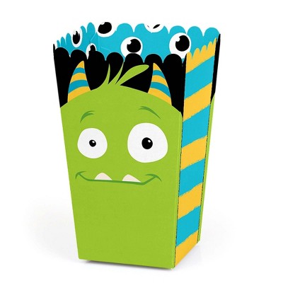 Big Dot of Happiness Monster Bash - Little Monster Birthday Party or Baby Shower Favor Popcorn Treat Boxes - Set of 12