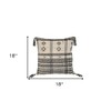 HomeRoots 18" Beige and Black Southwestern Cotton Throw Pillow With Tassels - 3 of 4