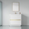 GlasFlength Bathroom Storage Cabinets, Freestanding, Open shelving Bathroom Vanity，Assembly Required, White, 35.5"*19.75"*35.5" - 2 of 4