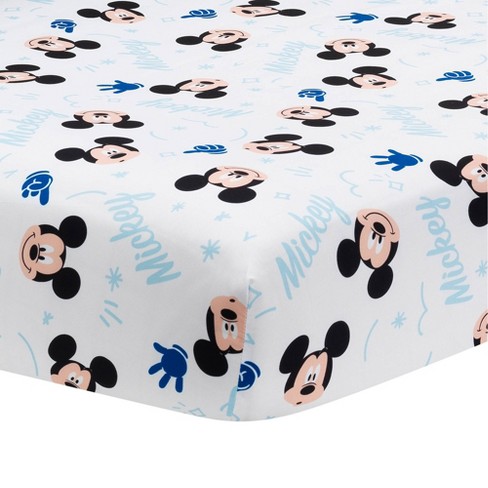 Disney Mickey Mouse Play All Day White 100% Cotton Fabric by The Yard