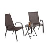 3 Piece Patio Seating Set with Folding Table and Outdoor Camping Chairs, Breathable Textilene for Balcony, Deck, Garden, or Small Spaces-The Pop Home - 2 of 4