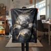 Manatee Pattern All-Season Flannel Blanket, Polyester Soft Throw for Bed, Sofa, and Indoor Use, Christmas Gift. - 2 of 4