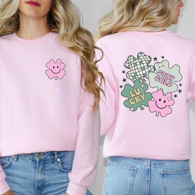 Simply Sage Market Women's Graphic Sweatshirt Stay Gold Lucky Shamrock