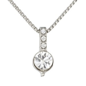 Geometric Drops Necklace, Minimalist and Unique Design, Unique Shiny Zirconite Pendant, Clavicle Necklace for Women - 1 of 4