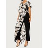 Women's Printed Jumpsuit With Chiffon Overlay - LAST TANGO - 2 of 4