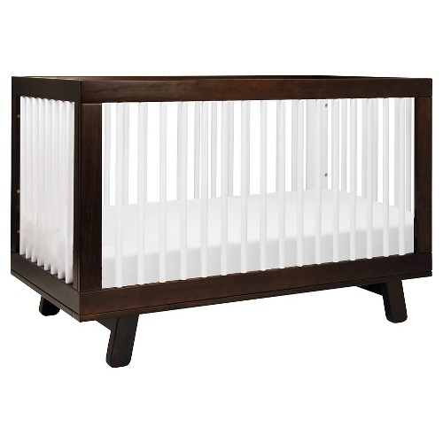 Babyletto Hudson 3-in-1 Convertible Crib with Toddler Rail, Brown/White