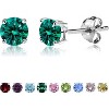 6mm Cubic Zirconia Stud Earrings in Hypoallergenic Sterling Silver for Women & Men - 4 of 4