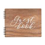 Paper Junkie Rustic Style Wedding Guest Book for Reception, Rehearsal Dinner, 112 Lined Pages for Signatures, 11.25 x 8.75 In