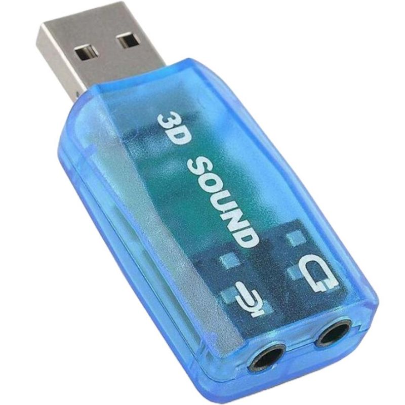 Sanoxy 5.1 USB to 3.5mm Mic Headphone Jack Stereo Headset 3D Sound Card Audio Adapter (blue), 1 of 2