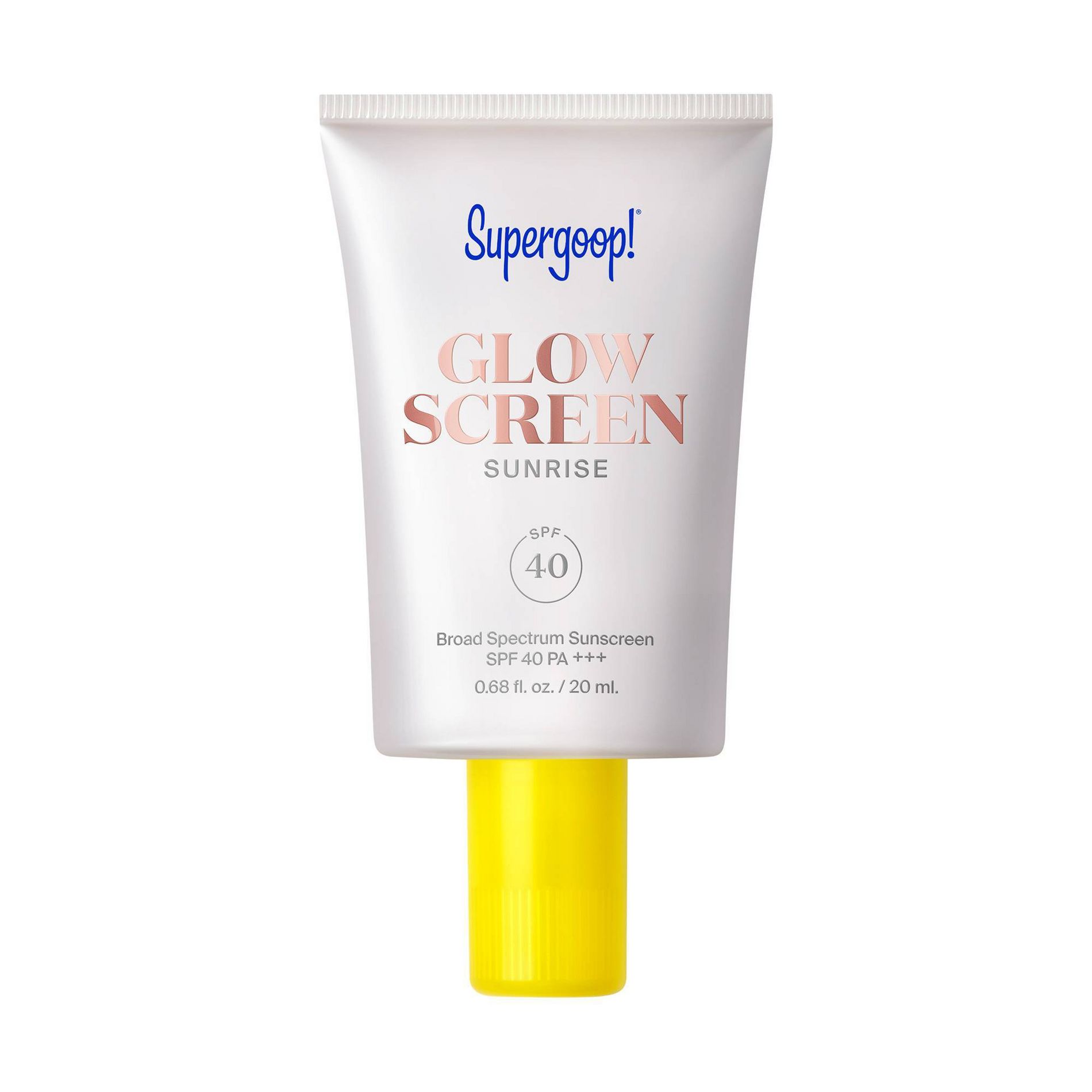Supergoop! Glowscreen SPF 40 Sunrise Mini - Travel-Size Hydrating Glowy Tinted Primer Sunscreen with Hyaluronic Acid + Niacinamide - 0.68 fl oz