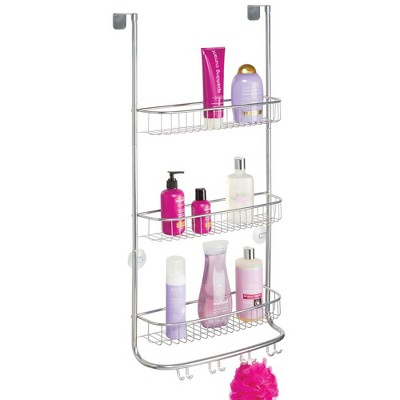 Mdesign Metal Over Shower Door Caddy, Bathroom Storage Organizer - Black :  Target